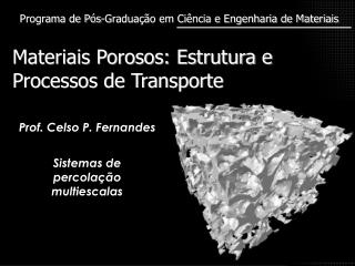 Materiais Porosos: Estrutura e Processos de Transporte