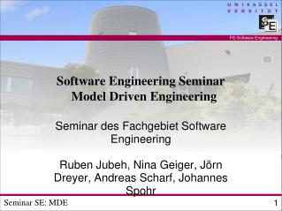 Software Engineering Seminar Model Driven Engineering