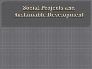 Social Projects and Sustainable Development