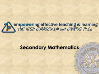 Secondary Mathematics