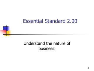 Essential Standard 2.00