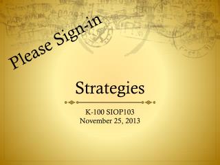 Strategies