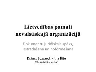 Lietvedības pamati nevalstiskajā organizācijā