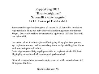 Rapport aug 2013