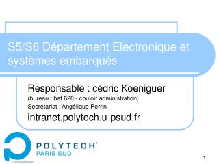 S5/S6 Département Electronique et systèmes embarqués