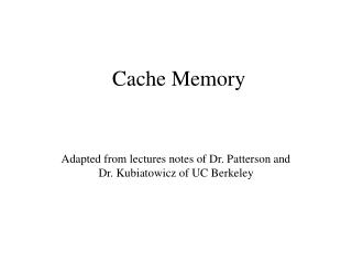 Cache Memory