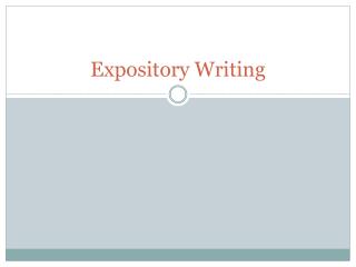 Expository Writing