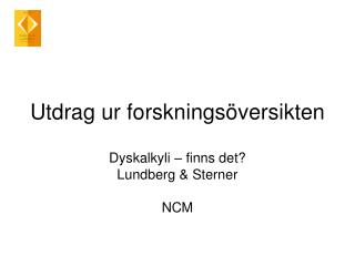 Utdrag ur forskningsöversikten