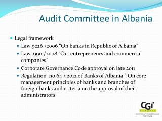 Audit Committee in Albania