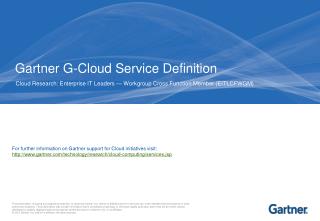 Gartner G-Cloud Service Definition