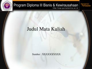 Judul Mata Kuliah