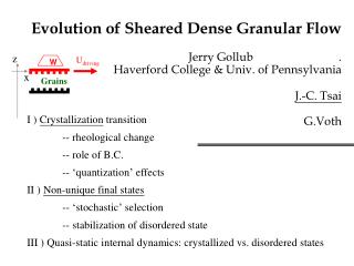 I ) Crystallization transition 	-- rheological change 	-- role of B.C.