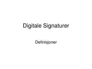 Digitale Signaturer