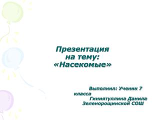 Класс насекомые