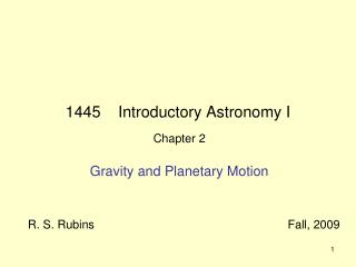 1445 Introductory Astronomy I