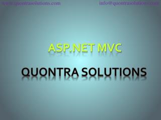Asp dot net with mvc online training by quontra solutions