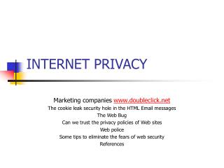 INTERNET PRIVACY