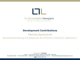 Development Contributions Planning Agreements