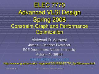 ELEC 7770 Advanced VLSI Design Spring 2008 Constraint Graph and Performance Optimization