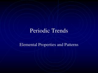 Periodic Trends