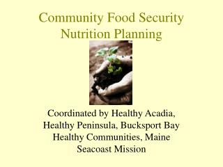 Community Food Security Nutrition Planning