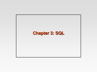 Chapter 3: SQL