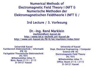 Universität Kassel Fachbereich Elektrotechnik / Informatik (FB 16)