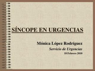 SÍNCOPE EN URGENCIAS