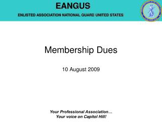 Membership Dues 10 August 2009