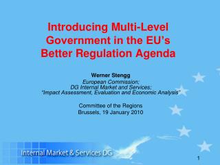 Introducing Multi-Level Government in the EU’s Better Regulation Agenda