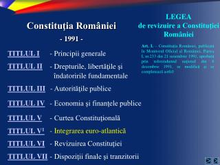 Constituţia României - 1991 -