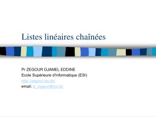 Listes linéaires chaînées