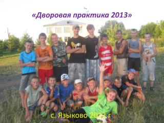 «Дворовая практика 2013»