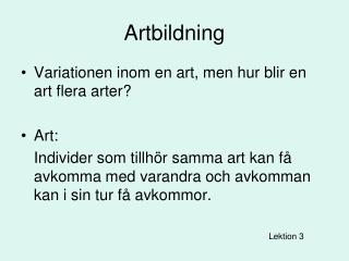 Artbildning