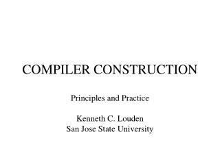 COMPILER CONSTRUCTION