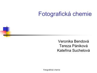 Fotografická chemie