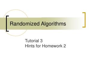 Randomized Algorithms