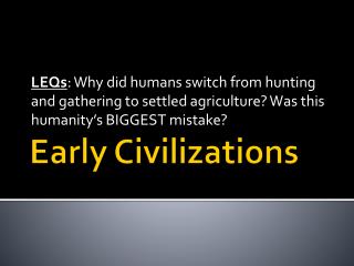 Early Civilizations