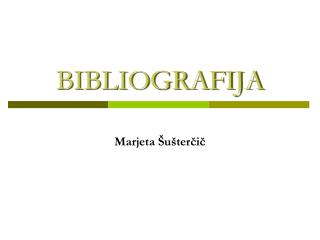 BIBLIOGRAFIJA