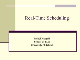 Real-Time Scheduling