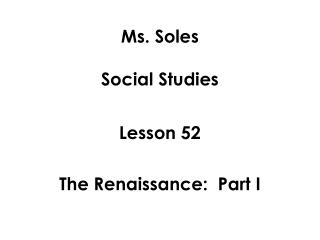 Ms. Soles Social Studies