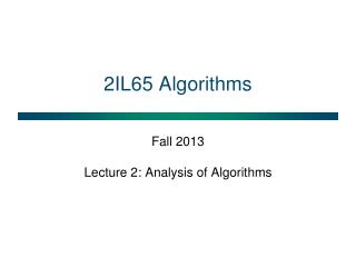 2IL65 Algorithms