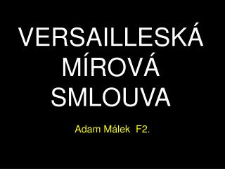 VERSAILLESKÁ MÍROVÁ SMLOUVA