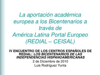 Observatorio europeo de los bicentenarios latinoamericanos