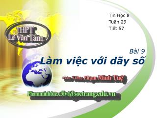 Bài 9 Làm việc với dãy số