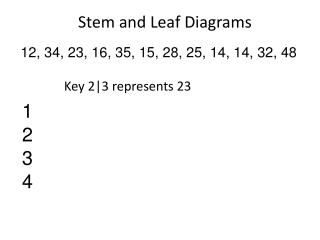 Stem and Leaf Diagrams