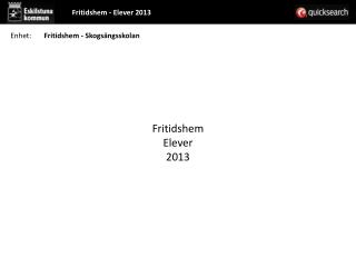 Fritidshem Elever 2013