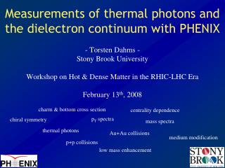 Measurements of thermal photons and the dielectron continuum with PHENIX
