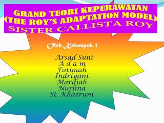 GRAND TEORI KEPERAWATAN (THE ROY’S ADAPTATION MODEL) SISTER CALLISTA ROY