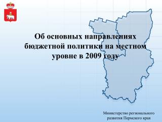 Об основных направлениях бюджетной политики на местном уровне в 2009 году